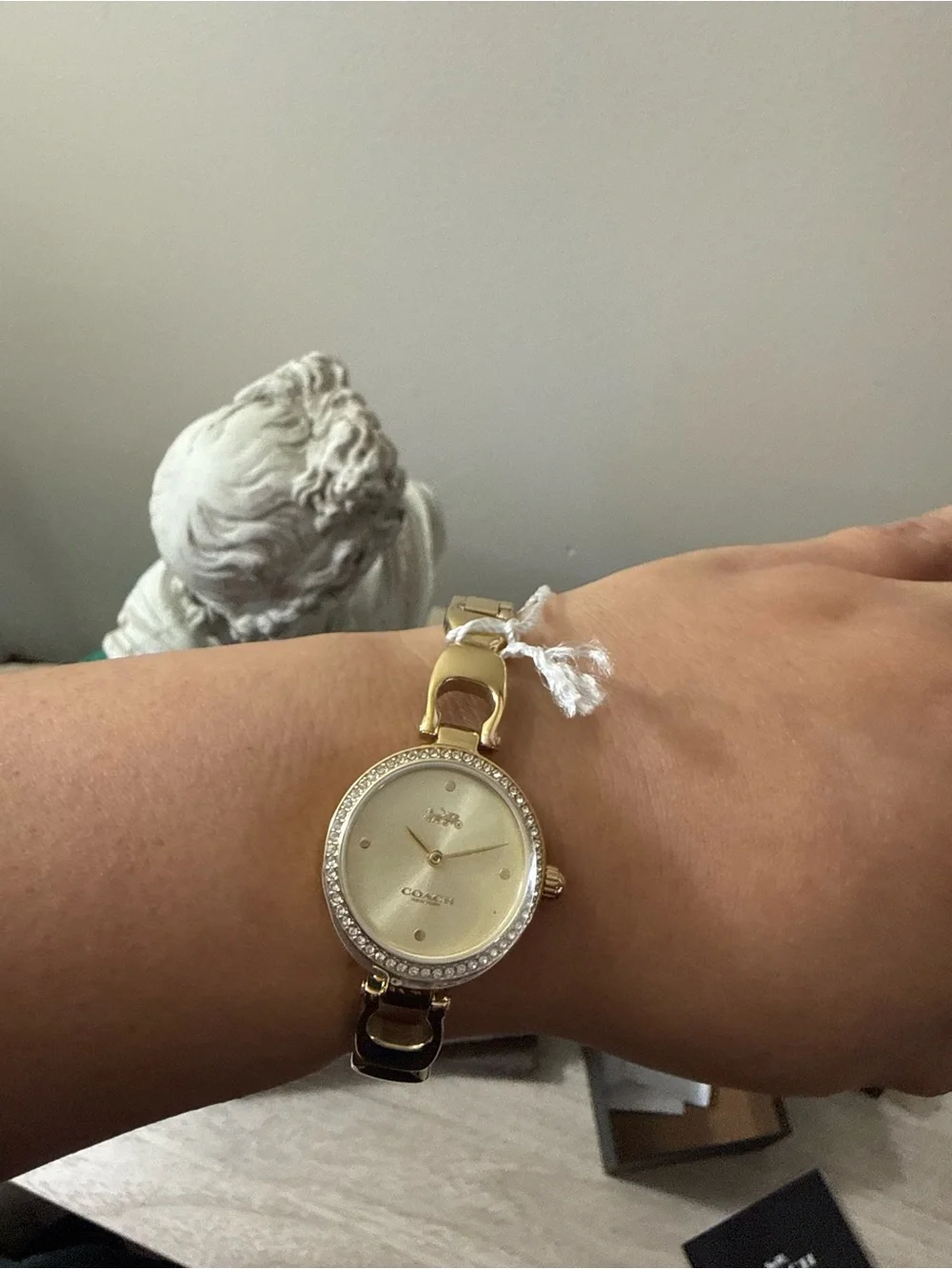 Coach Gold Crystal-Accented Women's Bracelet Watch